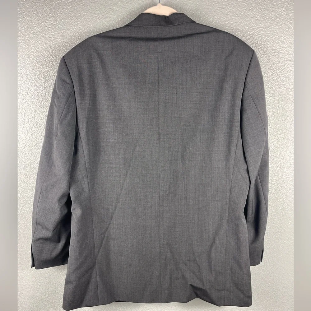 BOSS HUGO BOSS Saks Fifth Avenue Virgin Wool Men’s Blazer Suit Jacket Grey Lined - Picture 11 of 12